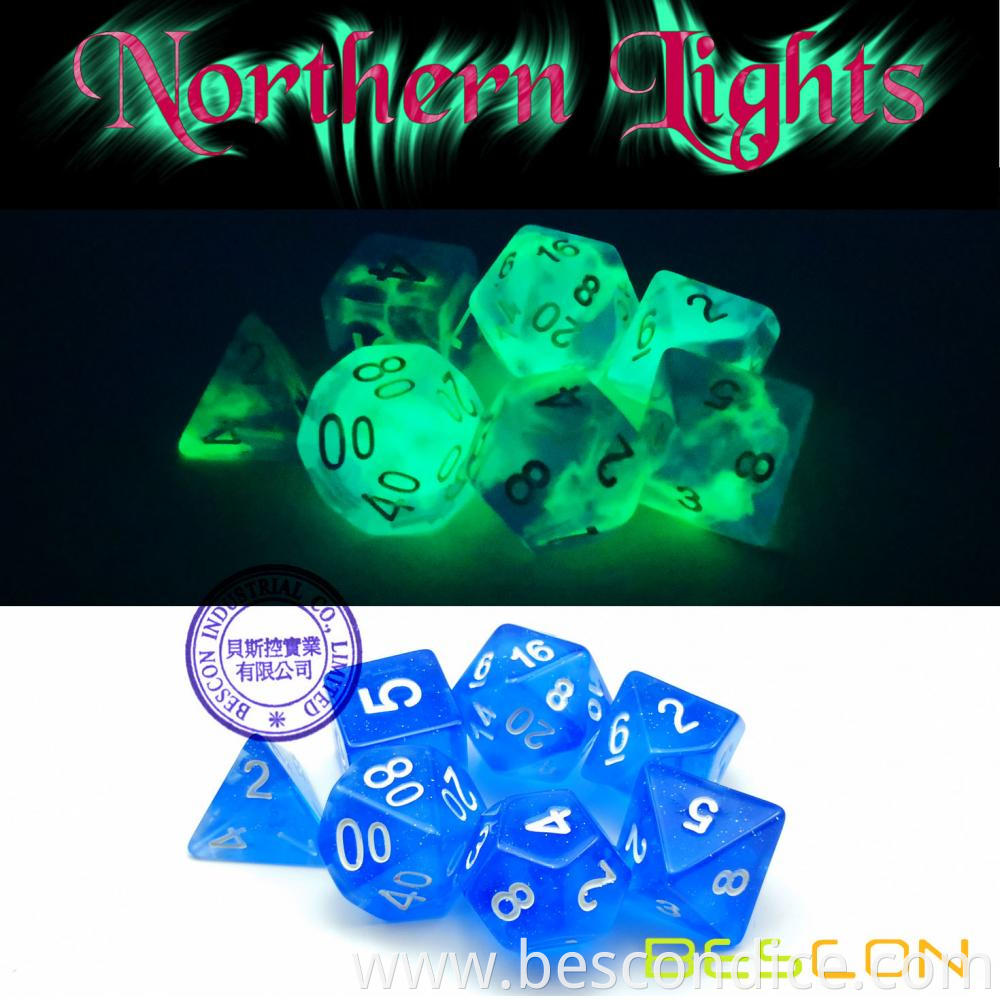 Northern Light Glowing Nebula Game Dice 3